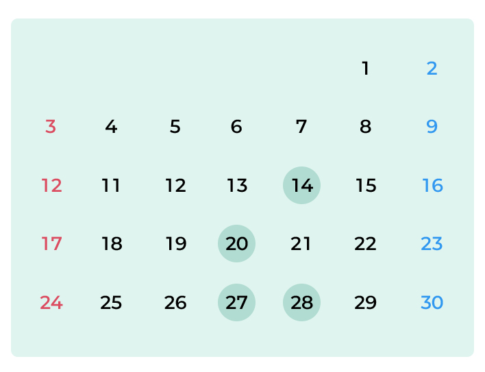 Schedule of Events - MAY