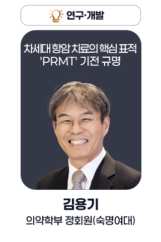 연구·개발 - 차세대 항암 치료의 핵심 표적 PRMT 기전 규명 김용기 의약학부 정회원(숙명여대)