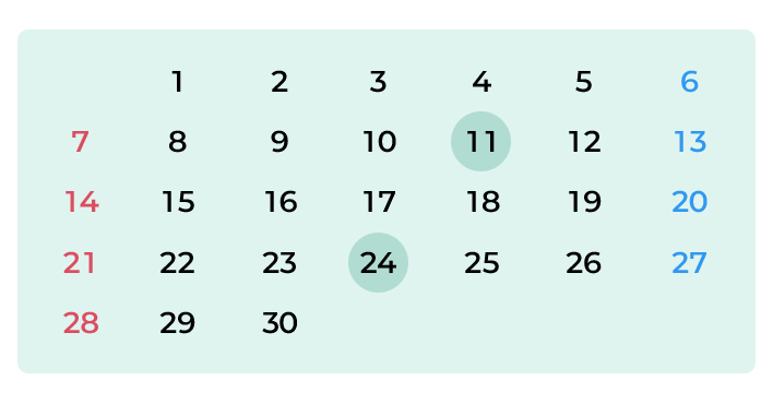 Schedule of Events - JUNE